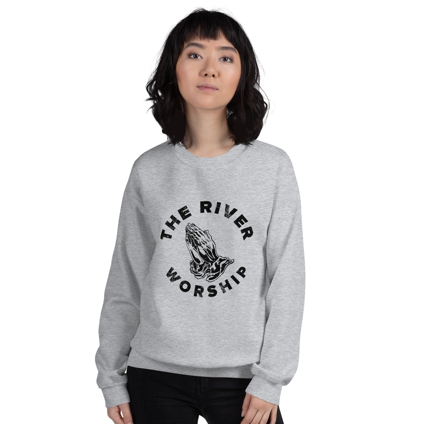 CREWNECK - THE RIVER WORSHIP - BLACK FONT